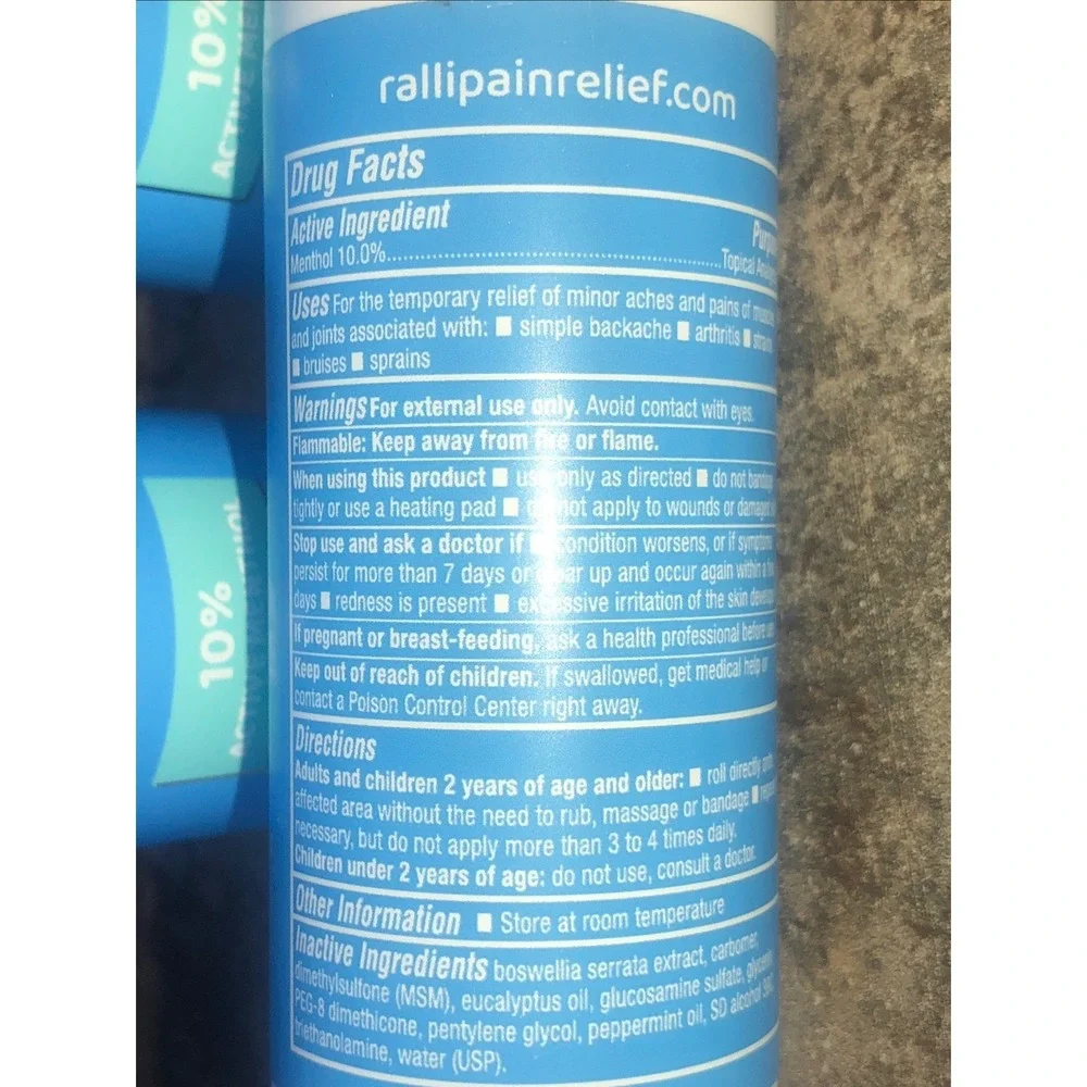 Ralli Menthol Rapid Pain Relief Roll-On Muscle Aches Arthritis 3 Oz Lot Of 3
